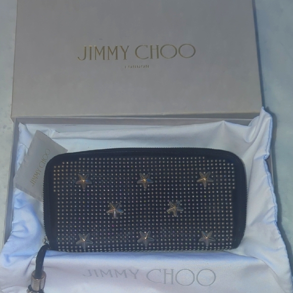 Jimmy Choo Black Wallet with Star Studs Box And Dust Bag Included - Picture 1 of 14
